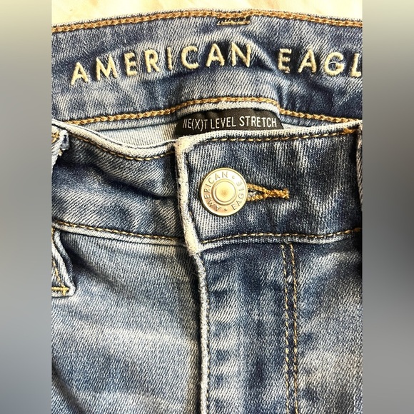 American Eagle Distressed Super Hi-Rise Jegging Blue Jeans Women’s Size 6 - Picture 9 of 16